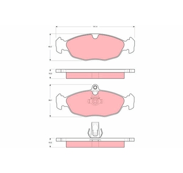 Sada brzdových destiček, kotoučová brzda TRW GDB1569