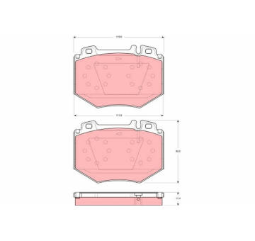 Sada brzdových destiček, kotoučová brzda TRW GDB1575