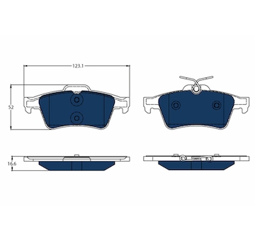 Sada brzdových destiček, kotoučová brzda TRW GDB1621BTE