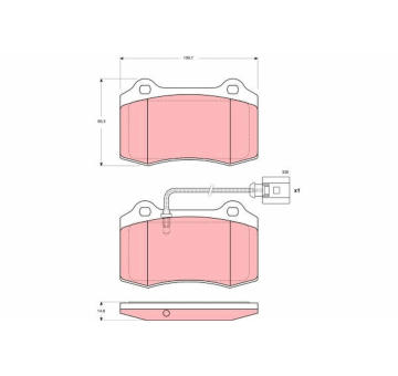Sada brzdových destiček, kotoučová brzda TRW GDB1644