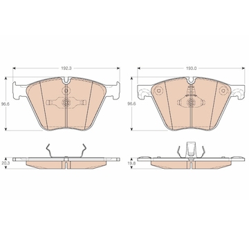 Sada brzdových destiček, kotoučová brzda TRW GDB1964