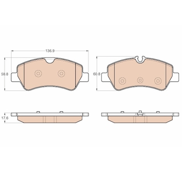 Sada brzdových destiček, kotoučová brzda TRW GDB1968