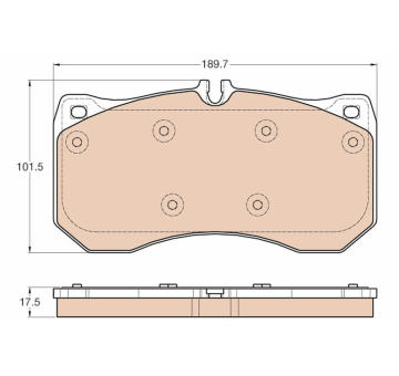 Sada brzdových destiček, kotoučová brzda TRW GDB1996