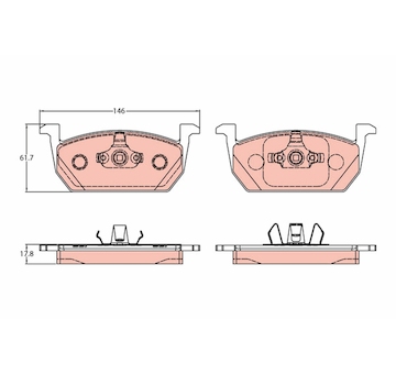 Sada brzdových destiček, kotoučová brzda TRW GDB2159
