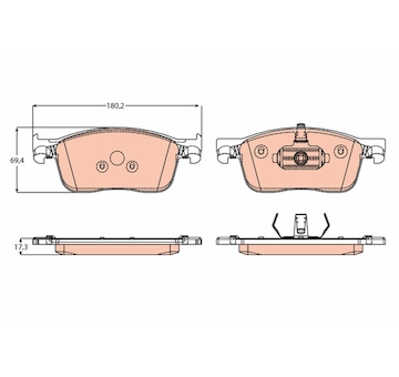 Sada brzdových destiček, kotoučová brzda TRW GDB2169