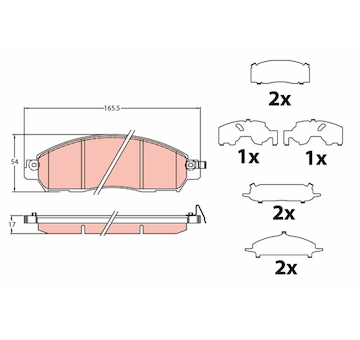 Sada brzdových destiček, kotoučová brzda TRW GDB2182