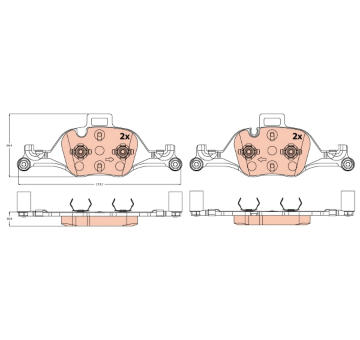Sada brzdových destiček, kotoučová brzda TRW GDB2213