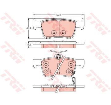 Sada brzdových destiček, kotoučová brzda TRW GDB2252