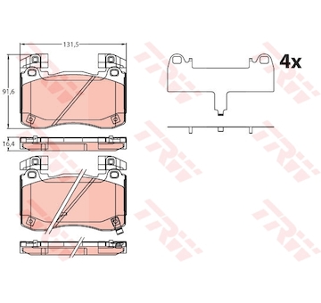 Sada brzdových destiček, kotoučová brzda TRW GDB2254