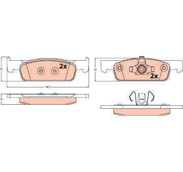 Sada brzdových destiček, kotoučová brzda TRW GDB2533