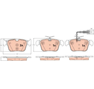 Sada brzdových destiček, kotoučová brzda TRW GDB2593