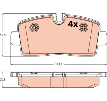 Sada brzdových destiček, kotoučová brzda TRW GDB2598