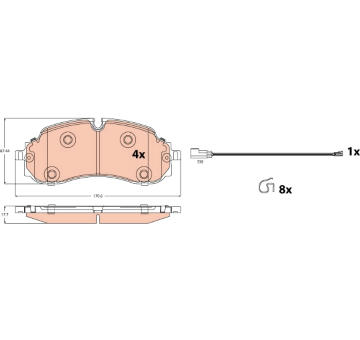 Sada brzdových destiček, kotoučová brzda TRW GDB2609