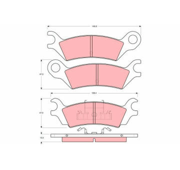 Sada brzdových destiček, kotoučová brzda TRW GDB290