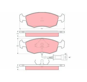 Sada brzdových destiček, kotoučová brzda TRW GDB301
