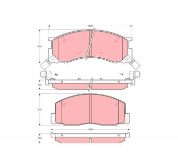 Sada brzdových destiček, kotoučová brzda TRW GDB3086