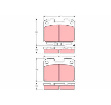 Sada brzdových destiček, kotoučová brzda TRW GDB3104