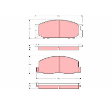 Sada brzdových destiček, kotoučová brzda TRW GDB3130