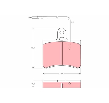 Sada brzdových destiček, kotoučová brzda TRW GDB315