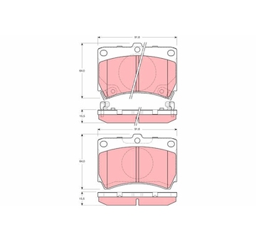 Sada brzdových destiček, kotoučová brzda TRW GDB3206