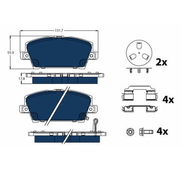 Sada brzdových destiček, kotoučová brzda TRW GDB3407BTE