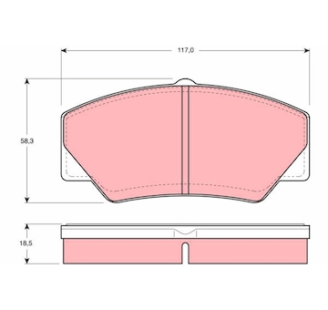 Sada brzdových destiček, kotoučová brzda TRW GDB349