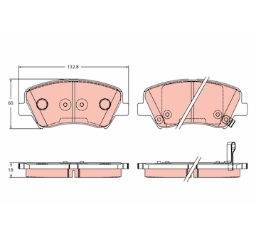 Sada brzdových destiček, kotoučová brzda TRW GDB3552