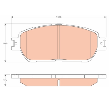 Sada brzdových destiček, kotoučová brzda TRW GDB3612