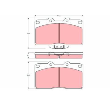 Sada brzdových destiček, kotoučová brzda TRW GDB4076