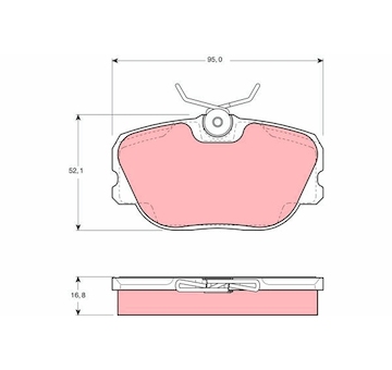 Sada brzdových destiček, kotoučová brzda TRW GDB460