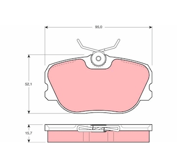 Sada brzdových destiček, kotoučová brzda TRW GDB493