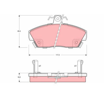 Sada brzdových destiček, kotoučová brzda TRW GDB497