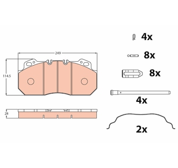Sada brzdových destiček, kotoučová brzda TRW GDB5019