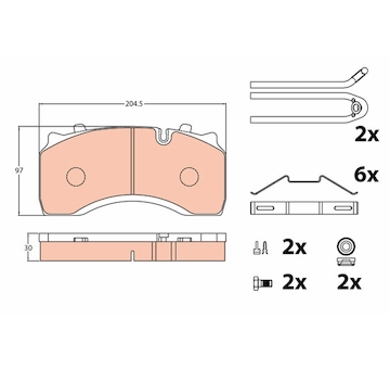 Sada brzdových destiček, kotoučová brzda TRW GDB5084