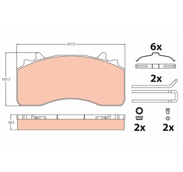 Sada brzdových destiček, kotoučová brzda TRW GDB5114
