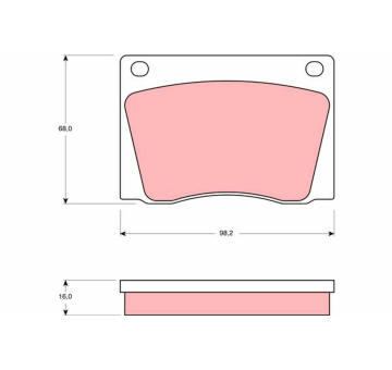 Sada brzdových destiček, kotoučová brzda TRW GDB554