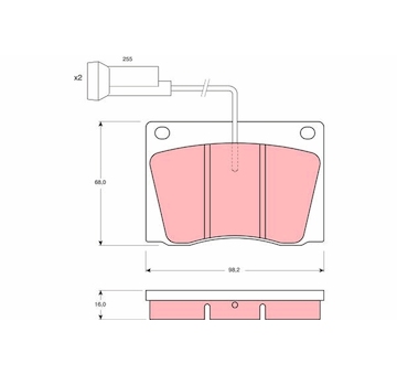 Sada brzdových destiček, kotoučová brzda TRW GDB569