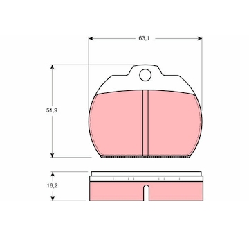 Sada brzdových destiček, kotoučová brzda TRW GDB591