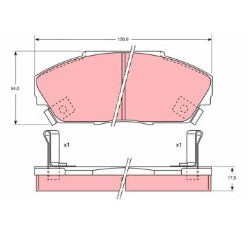 Sada brzdových destiček, kotoučová brzda TRW GDB733