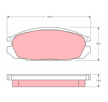 Sada brzdových destiček, kotoučová brzda TRW GDB745