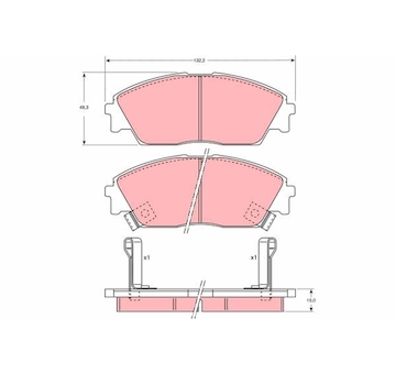 Sada brzdových destiček, kotoučová brzda TRW GDB763