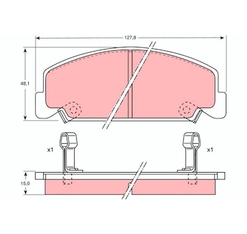 Sada brzdových destiček, kotoučová brzda TRW GDB764