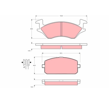 Sada brzdových destiček, kotoučová brzda TRW GDB769