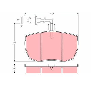 Sada brzdových destiček, kotoučová brzda TRW GDB789