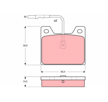 Sada brzdových destiček, kotoučová brzda TRW GDB803