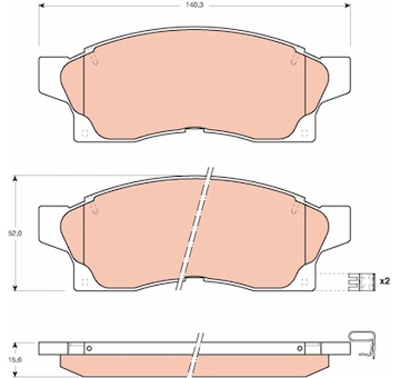 Sada brzdových destiček, kotoučová brzda TRW GDB877