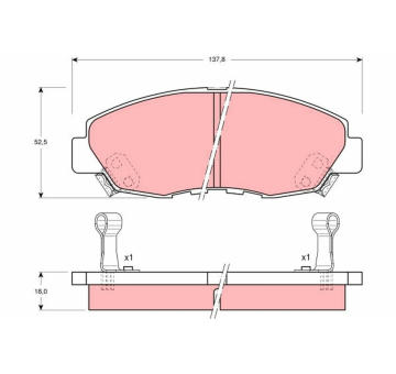 Sada brzdových destiček, kotoučová brzda TRW GDB894