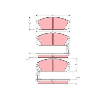 Sada brzdových destiček, kotoučová brzda TRW GDB925