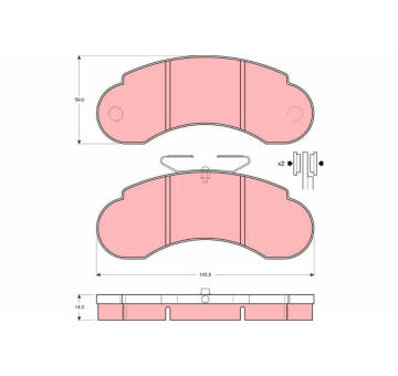 Sada brzdových destiček, kotoučová brzda TRW GDB950