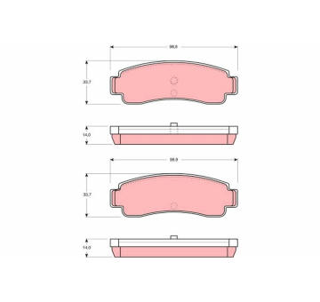 Sada brzdových destiček, kotoučová brzda TRW GDB982